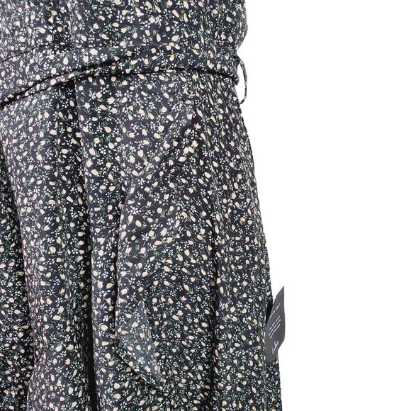 Lulu's Fashion Find Black Floral Print Ruffled Faux Wrap Maxi Dress, Sz M - Picture 8 of 10